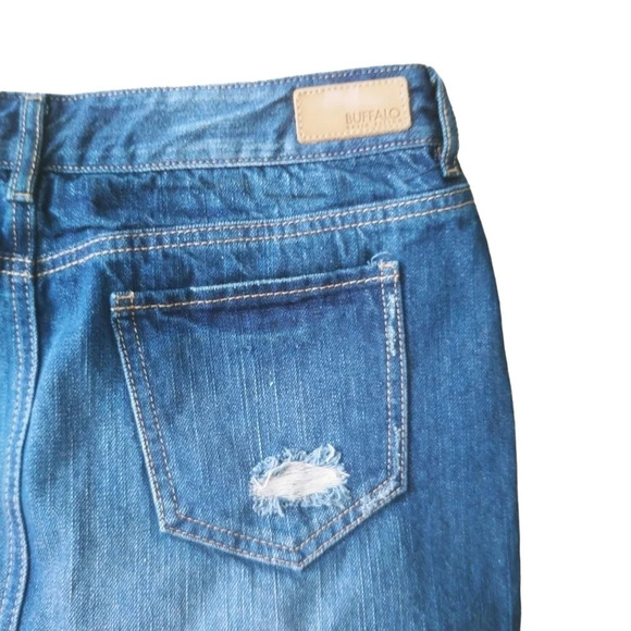 Buffalo David Bitton Cecilia Denim Blue Cotton Midi Mid Rise Jean Skirt, 28 - Picture 5 of 7